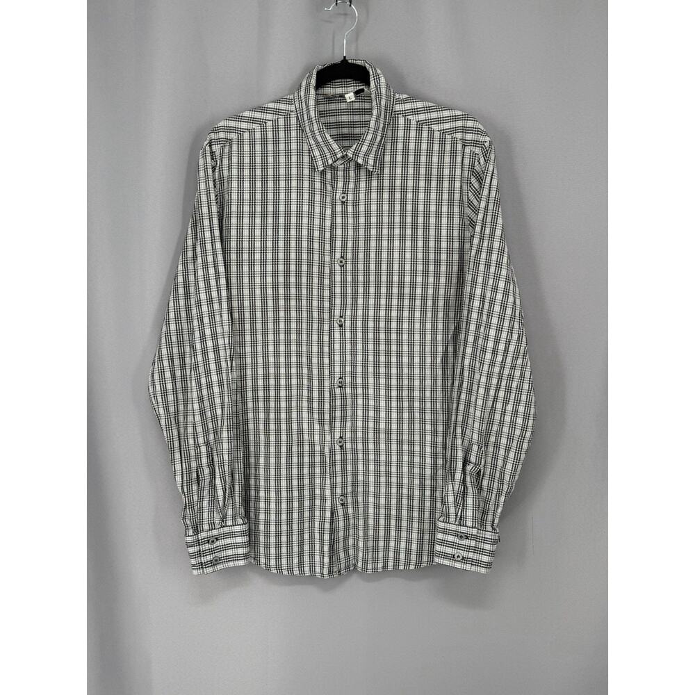 MR TURK Shirt Mens Large Black Check Long Sleeve Button Up USA Made Cotton